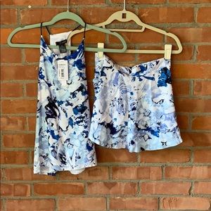 Aqua *NWT* Patterned Blue Tank Top, Size XS